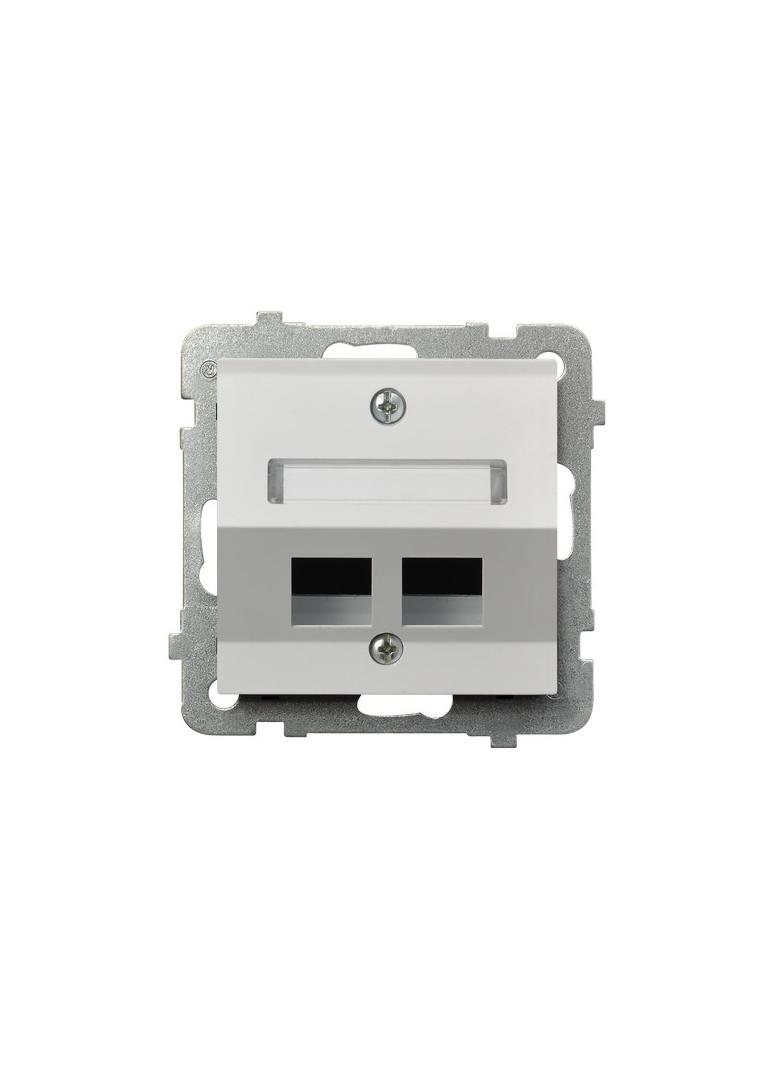 SONATA Obudowa gniazda podwójnego typu Keystone skośna - kolor biały mat