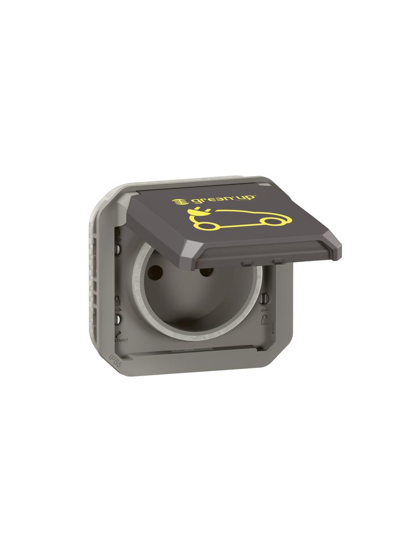 NOWE PLEXO - GN. ŁADOWANIA SAMOCHODÓW ELEKTRYCZNYCH MECHANIZM 16A-250V~ ANTRACYT