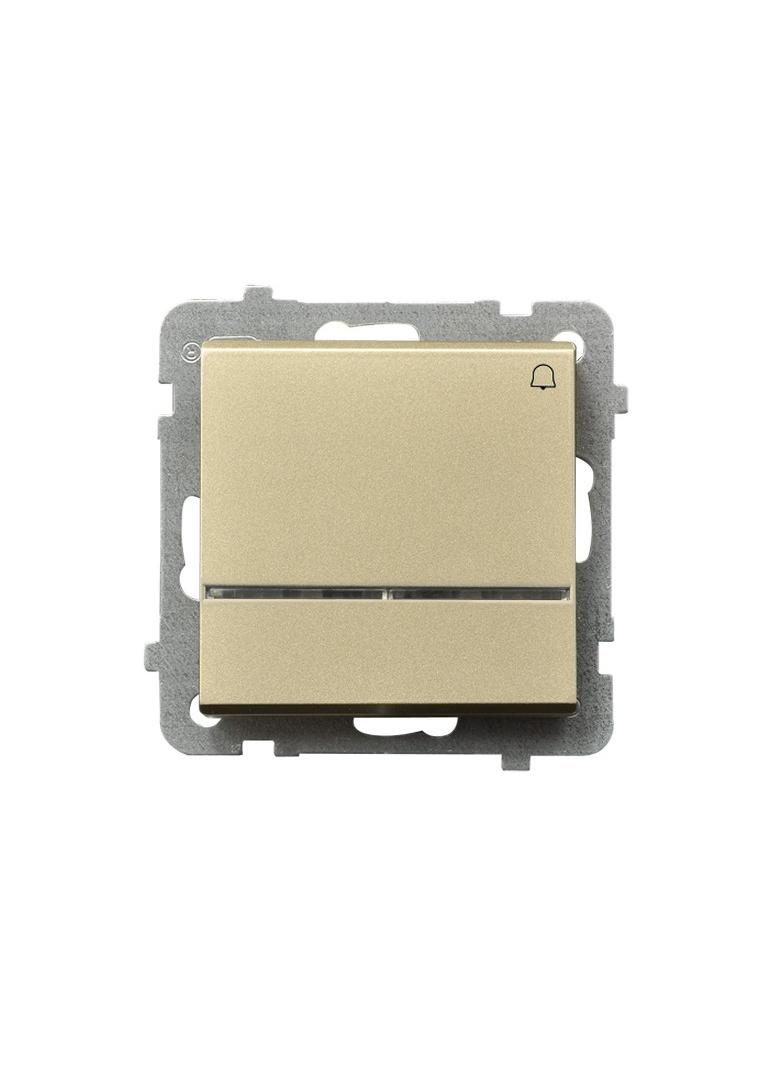 SONATA Łącznik zwierny  dzwonek  z podświetleniem niebieskim - kolor szampański złoty