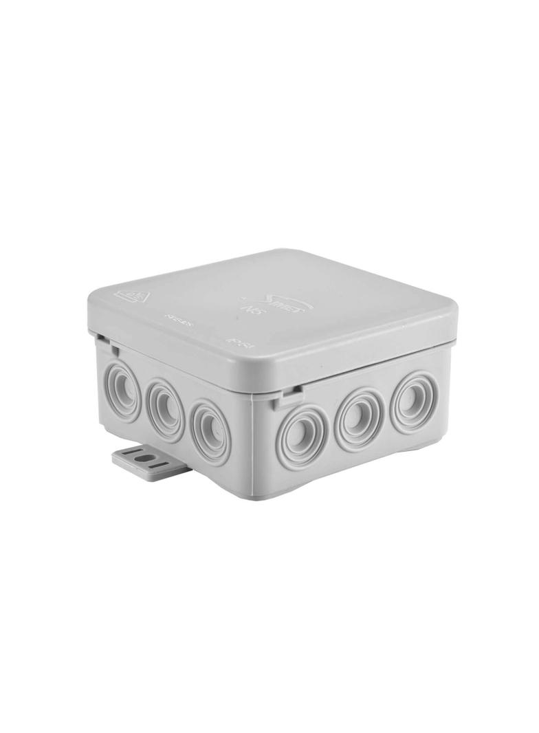 N5 ,  Puszka naścienna z dławicą zintegrowaną, samozatrzaskowa 75*75mm - Seria Fastbox, szary