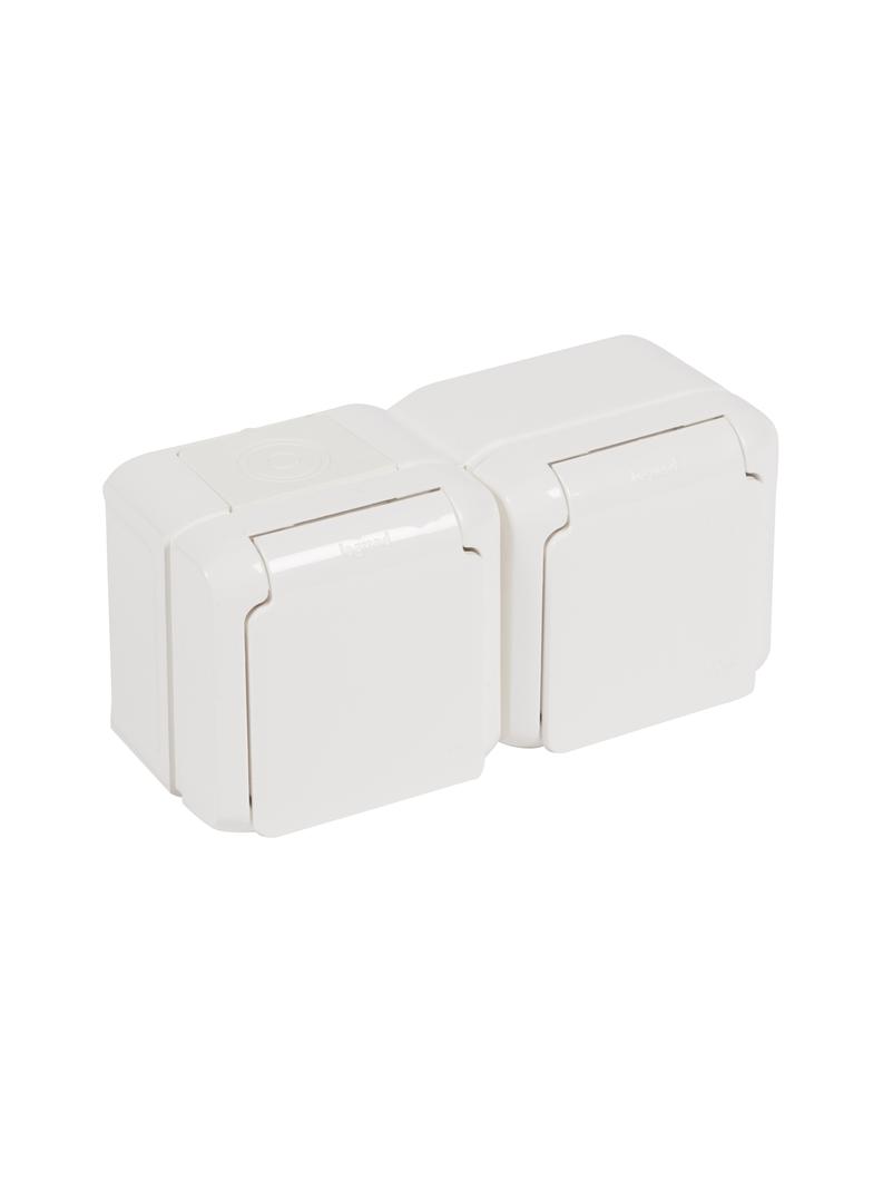Forix IP44 Gniazdo Podwójne Z Uziemieniem 16A 250V Białe 782377 LEGRAND