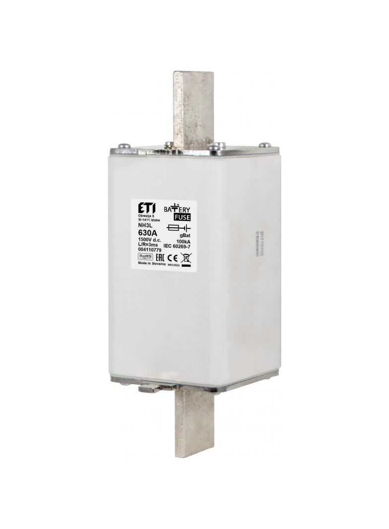 Wkładka topikowa NH do ochrony akumulatorów, magazynów energii DC NH3L gBat 315A 1500V DC 004110677 ETI
