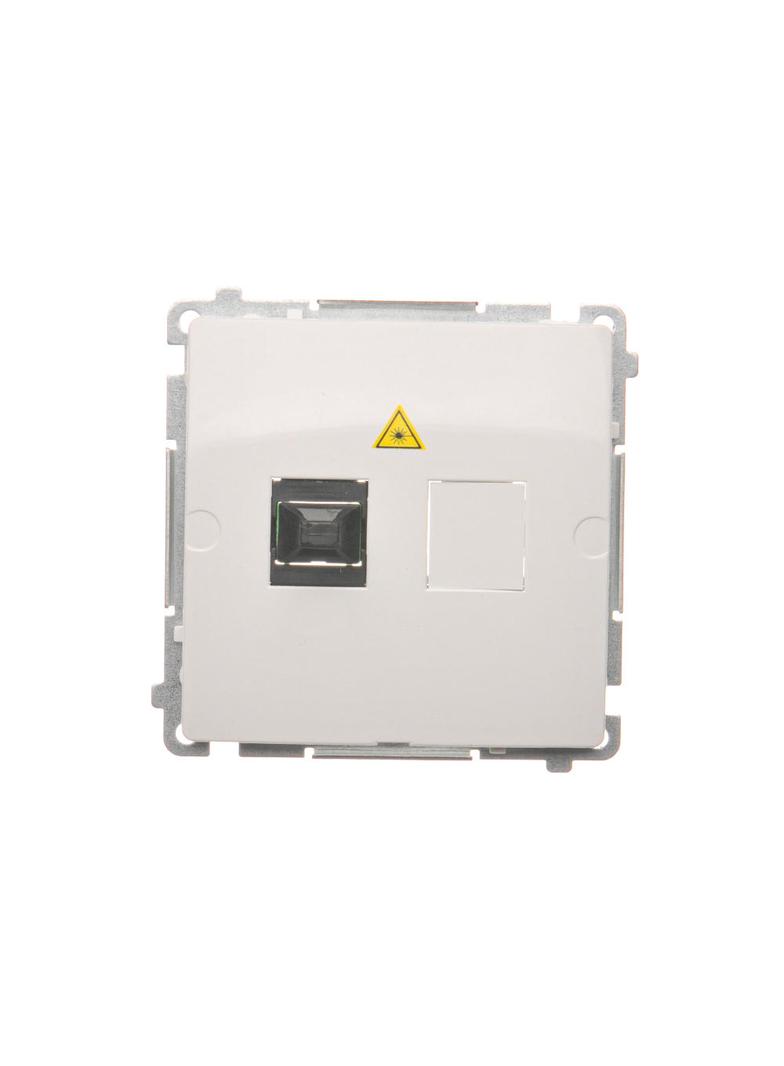 Simon Basic Gniazdo światłowodowe / optyczne pojedyncze SC/APC biały