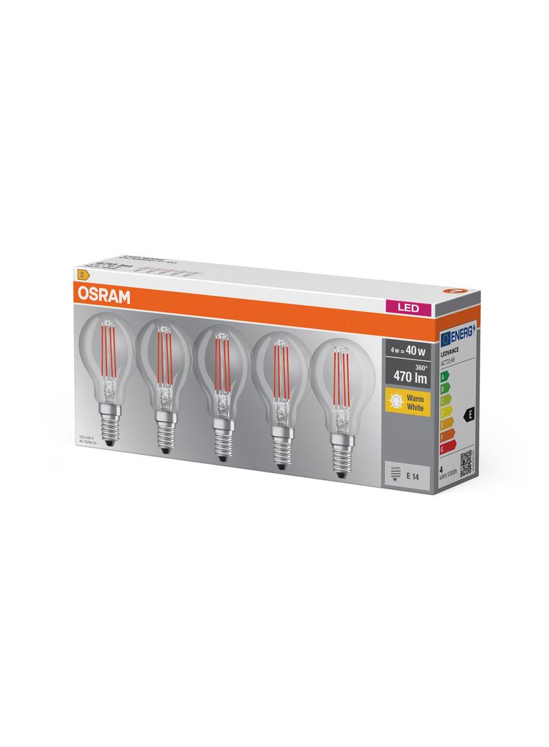 Lampa LED BASE Classic P40 4W/827 230V Filament szkło przezroczyste E14 FS5 OSRAM
