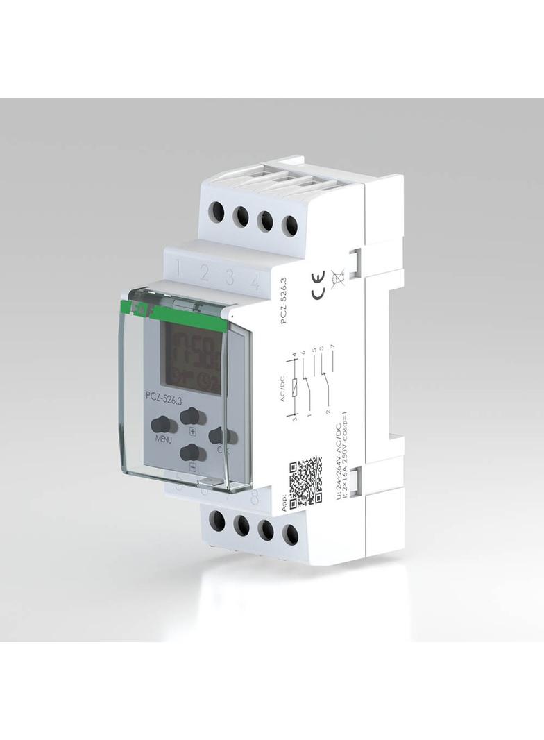 PROGRAMOWALNY ZEGAR STERUJĄCY ASTRONOMICZNY Z PRZERWĄ NOCNĄ, STYKI: 1P, I=16A, 24÷264V AC/DC, 2 MODU
