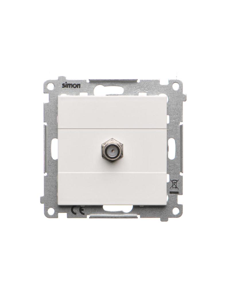 Simon 55 Gniazdo antenowe typu /F/ pojedyncze Do instalacji indywidualnych Biały mat