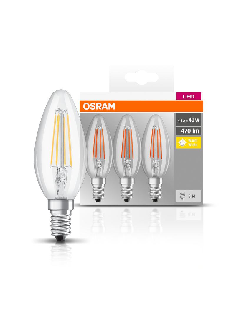 Lampa LED BASE Classic B40 4W/827 230V Filament szkło przezroczyste E14 FS3 OSRAM
