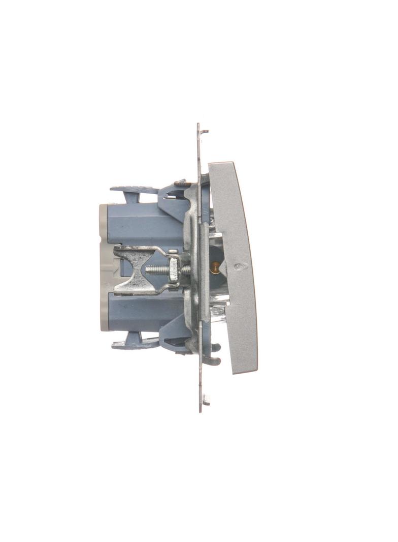 Simon 54 Przycisk „dzwonek” z podświetleniem LED 10A szybkozłączka srebrny mat