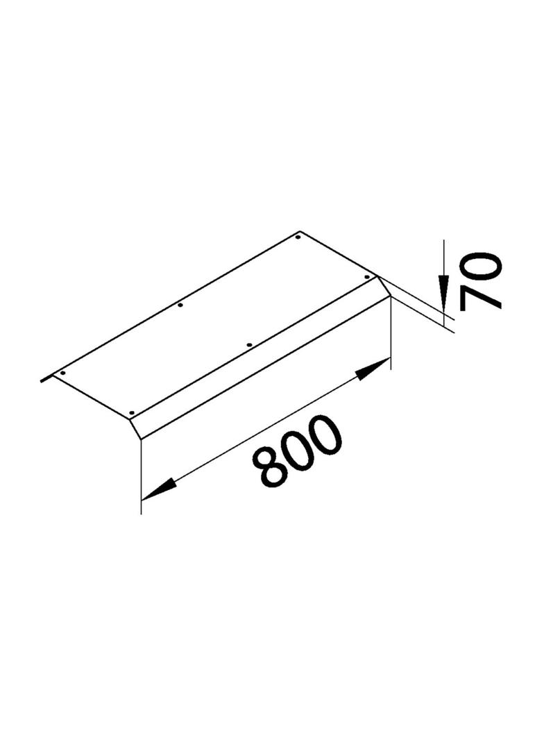 tehalit.AK Pokrywa kanału napodł 2-str skos 45st dł. 800mm 300x70mm stal AKBAZ3000702 HAGER