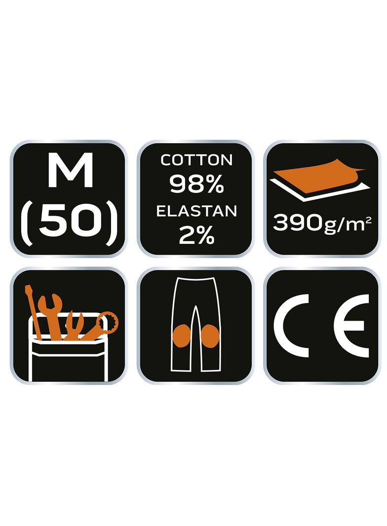 Spodnie robocze DENIM, wzmocnienia na kolanach, rozmiar M