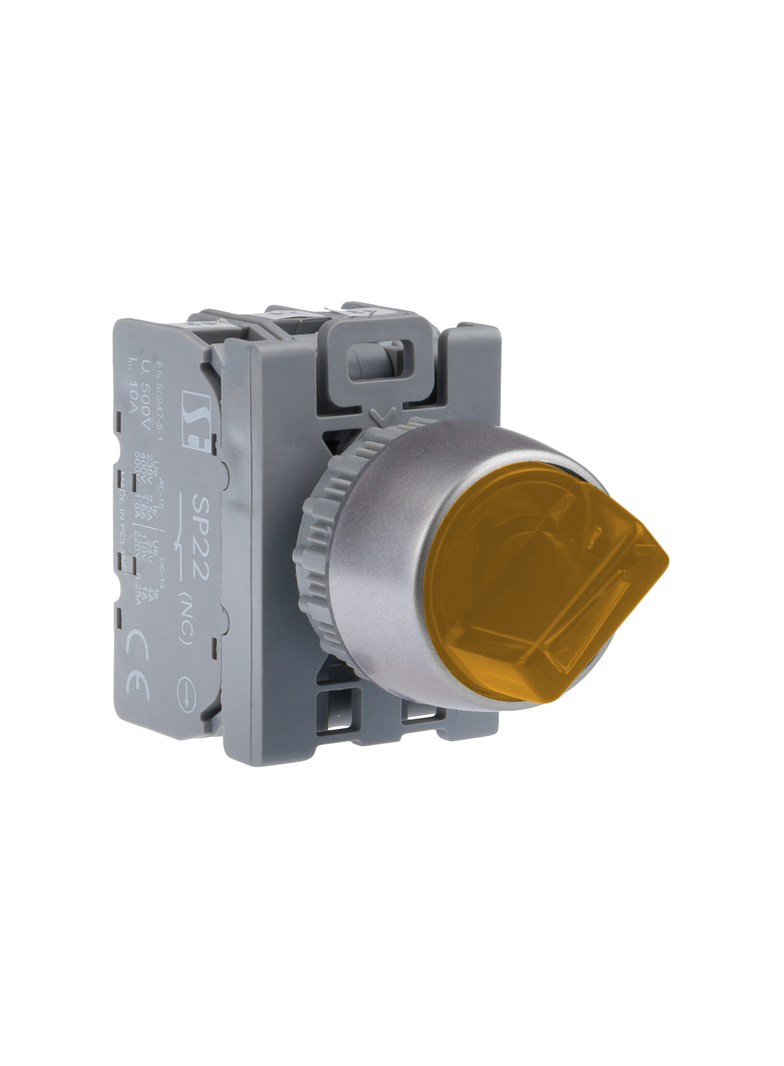 2-POŁ ŁĄCZNIK POKR ŻÓŁTY.1ZW 1ROZ AC(24V-230V),DC(24V-110V)