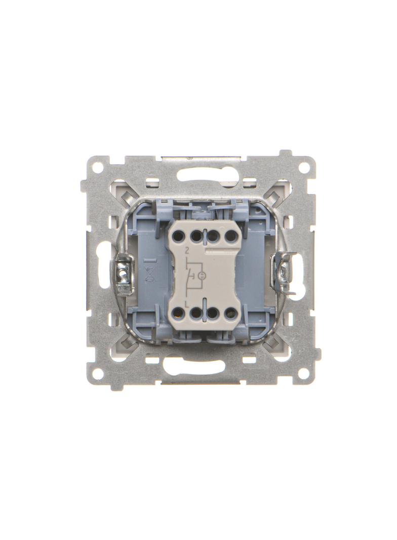 Simon 55 Przycisk zwierny /dzwonek/ z podświetleniem LED szybkozłączka Aluminium mat