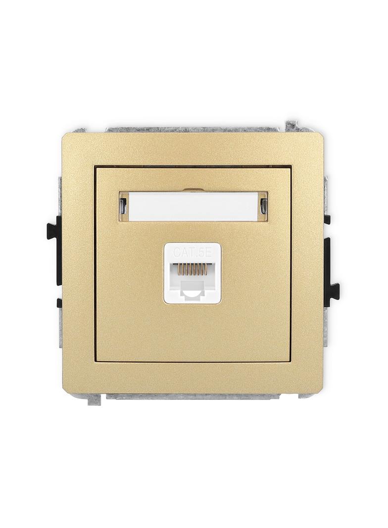DECO Mechanizm gniazda komputerowego pojedynczego 1xRJ45, kat. 5e, 8-stykowy złoty