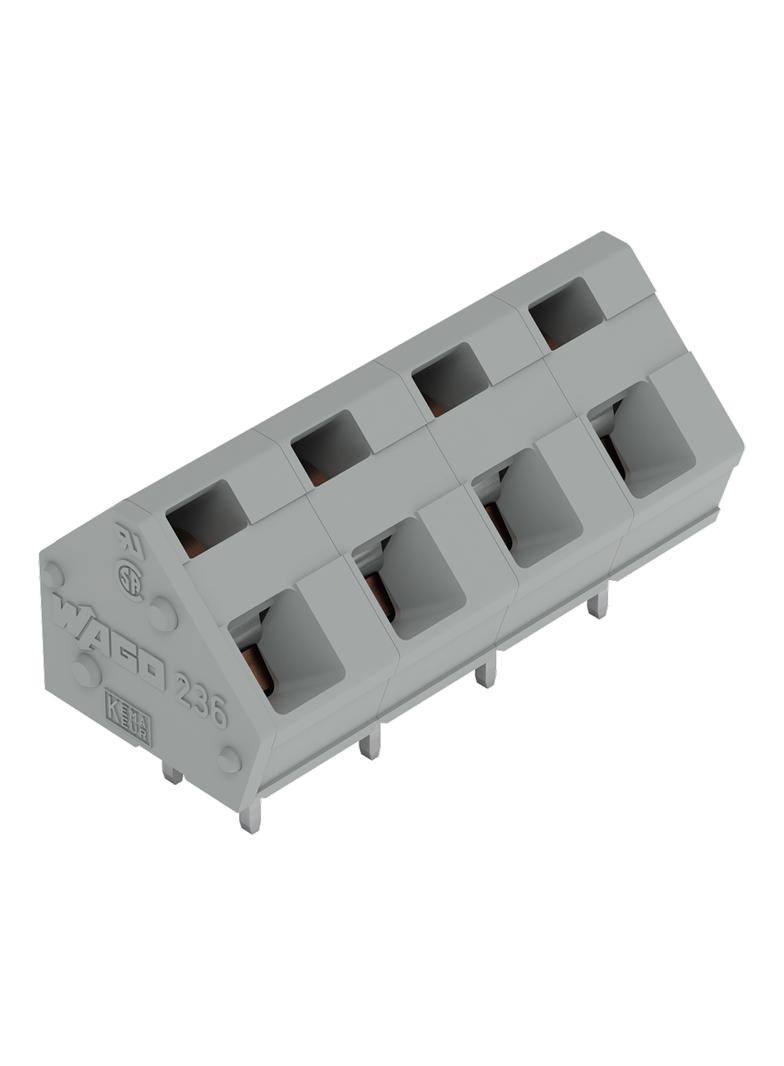 listwa zaciskowa do pł. drukowanych 2-bieg. szara raster 7,5/7,62 mm /70szt./ WAGO