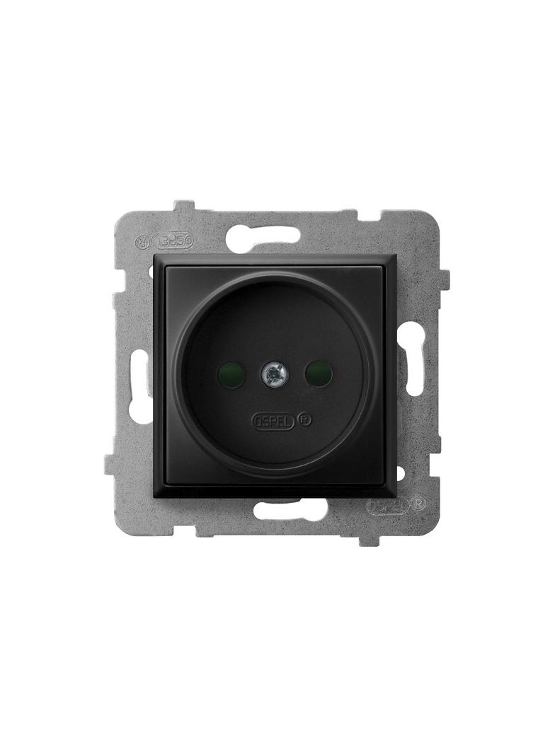 ARIA Gniazdo pojedyncze z przesłonami torów prądowych - kolor czarny metalik