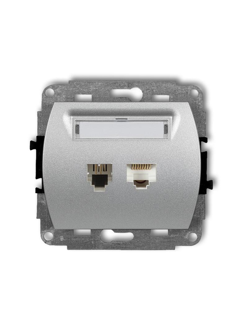 TREND Mechanizm gniazda telefonicznego pojedynczego 1xRJ11 + komputerowego pojedynczego 1xRJ45, kat.