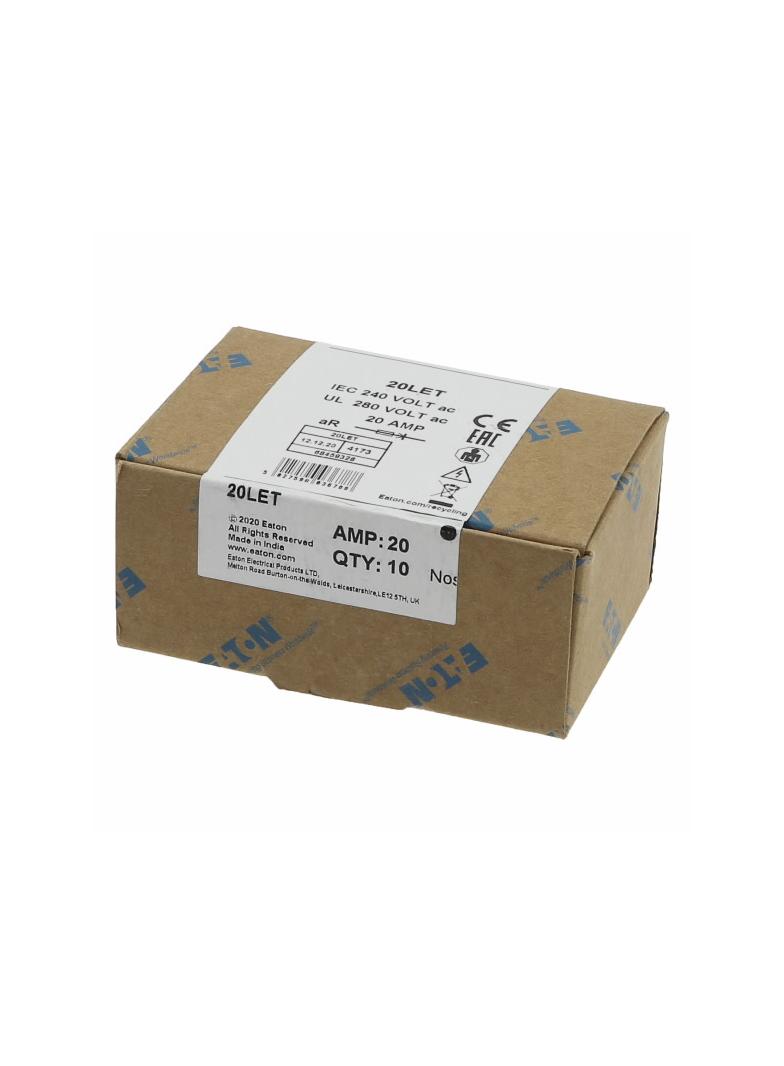 20A 240V AC TYPE T FUSE Wkładka szybka 20A AC 240V DC 150V BS88 18x56 mm aR BS 20LET EATON