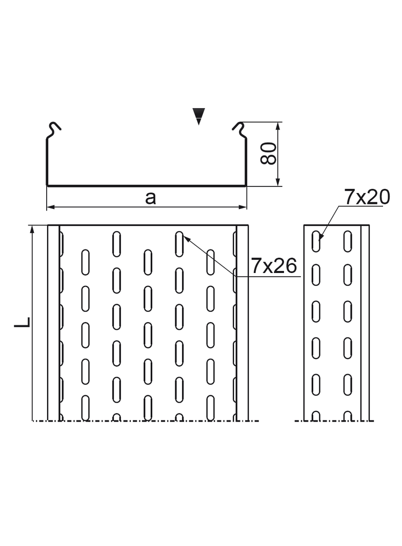 KCP100H80/3 N Korytko 1,5 mm