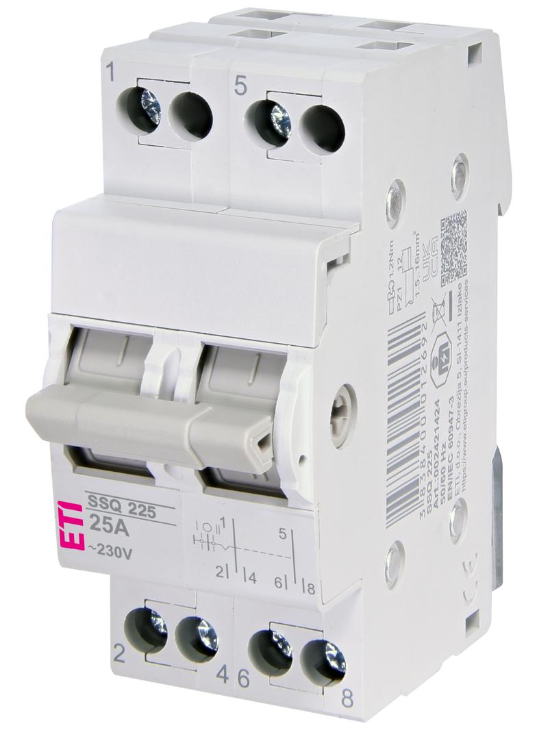 Przełącznik trójpołożeniowy modułowy 25A 2P SSQ 225 002421424 ETI
