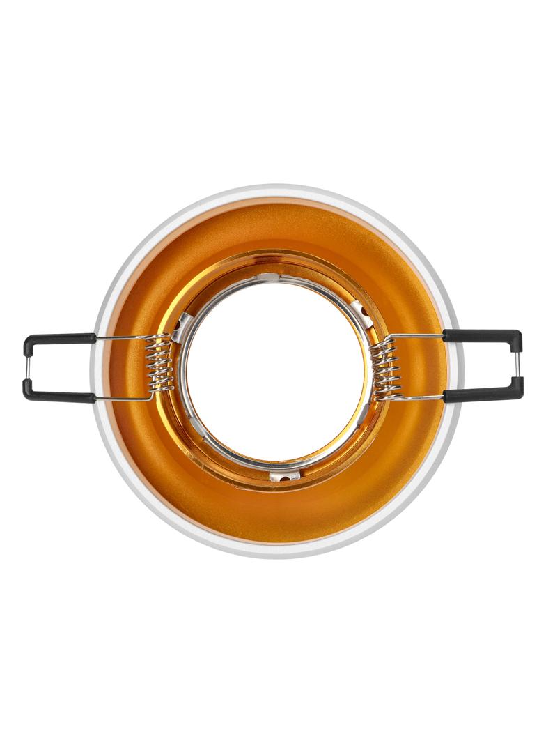 DORADO R, ramka dekoracyjna oprawy punktowej, GU10 max. 35W, okrągła, stała, biało-złota