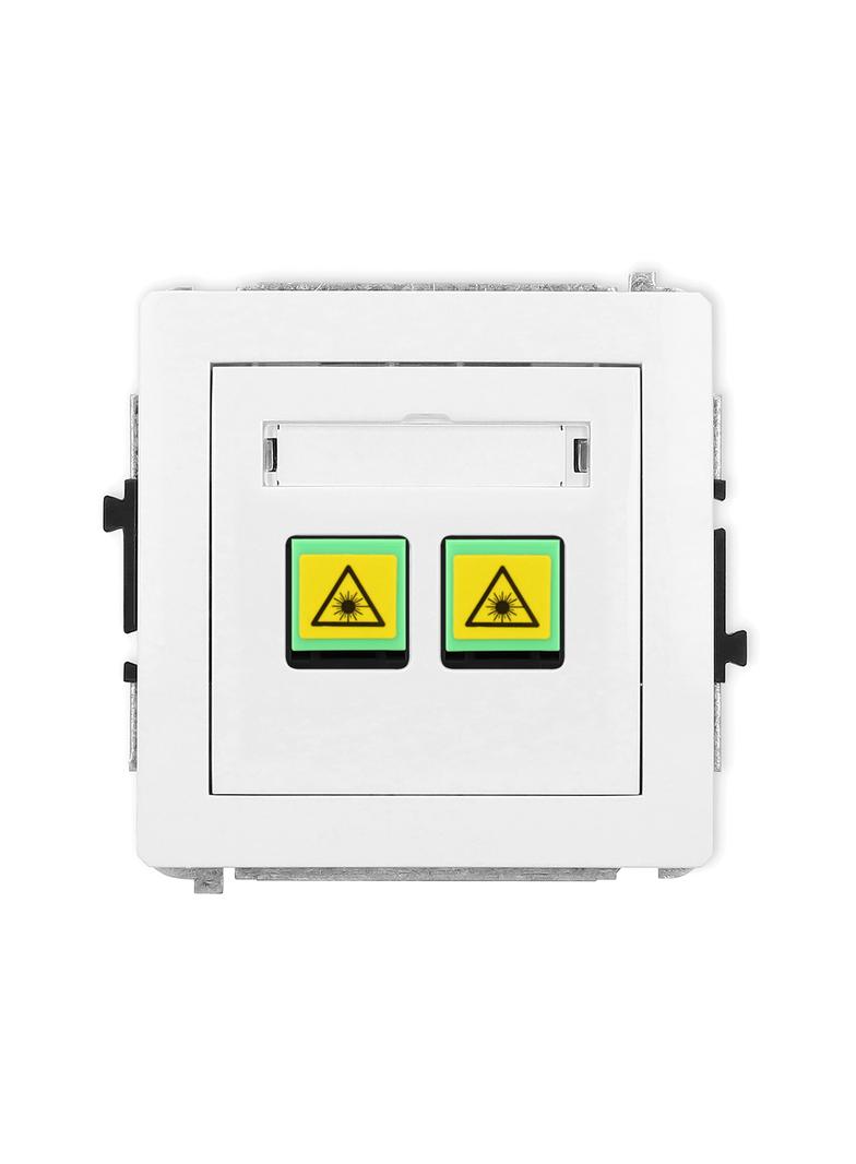 DECO Mechanizm gniazda światłowodowego/optycznego podwójnego biały mat