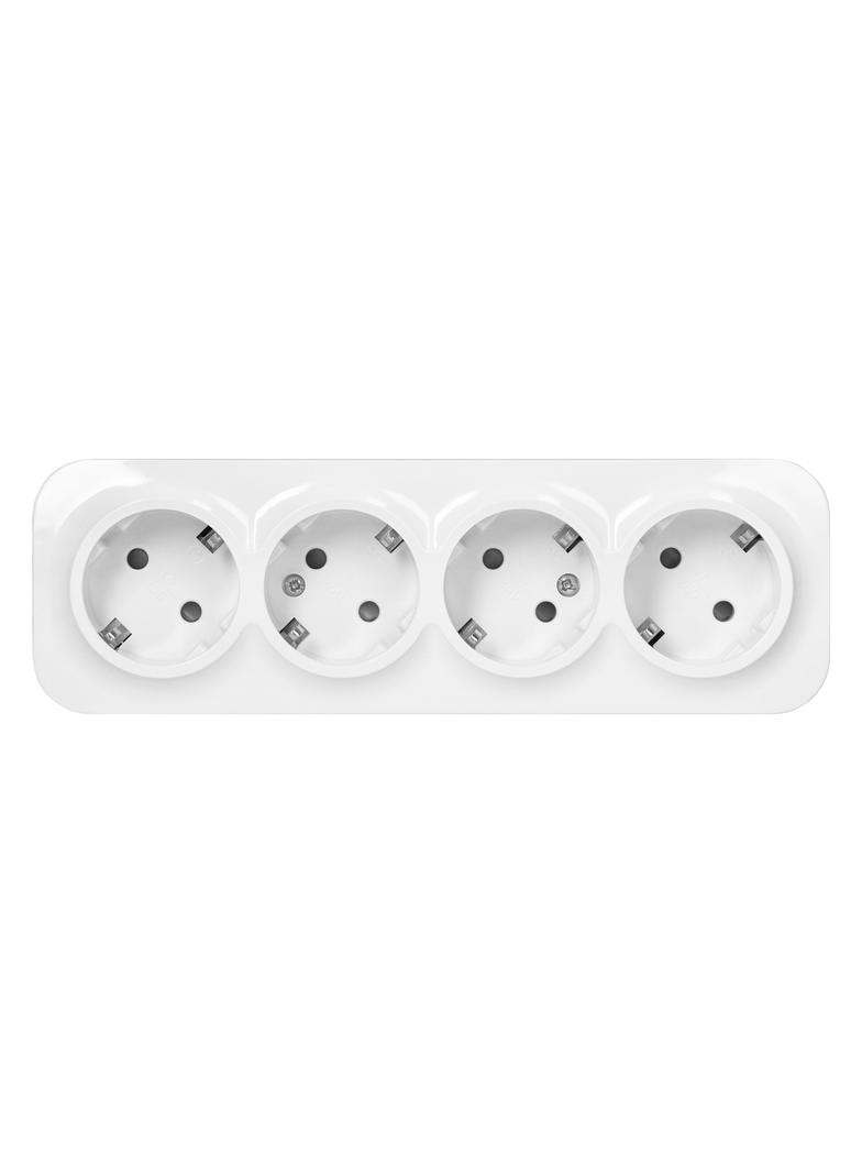 Gniazdo poczwórne natynkowy ToDo 2P+Z Schuko IP20, 16A, 230V AC, 16A, 230V AC, biały, 8 sztuk