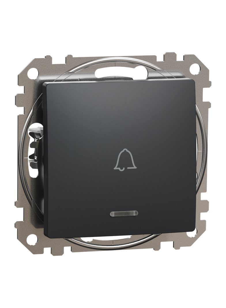 Sedna Design & Elements, przycisk dzwonek z podświetleniem, czarny antracyt