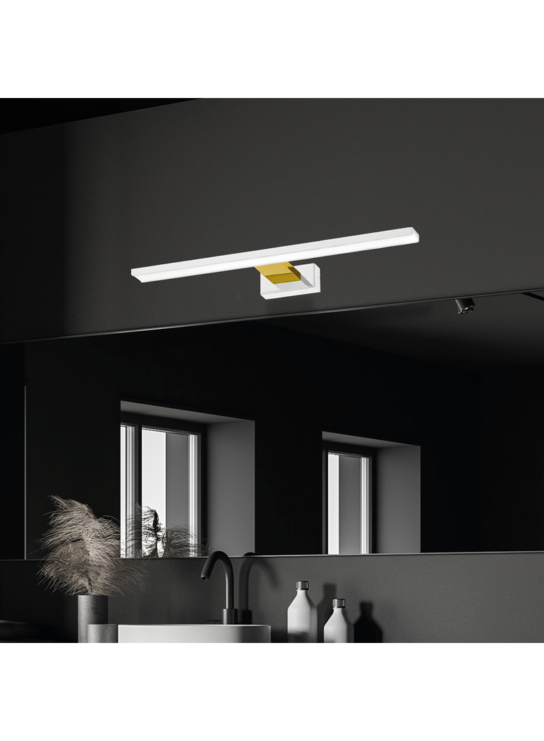 Milagro kinkiet łazienkowy LED Shine 13,8W 966lm 4000K biało/złoty IP44 ML7884