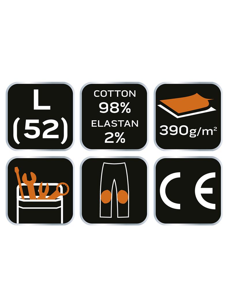 Spodnie robocze DENIM, wzmocnienia na kolanach, rozmiar L