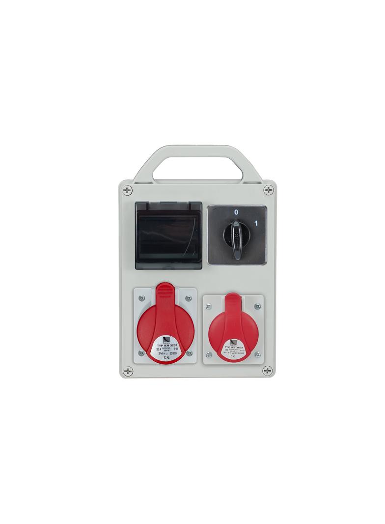 R-BOX 240R 4S,  1x32A/5p, 1x16A/5p, wył. 0/1, puste okno