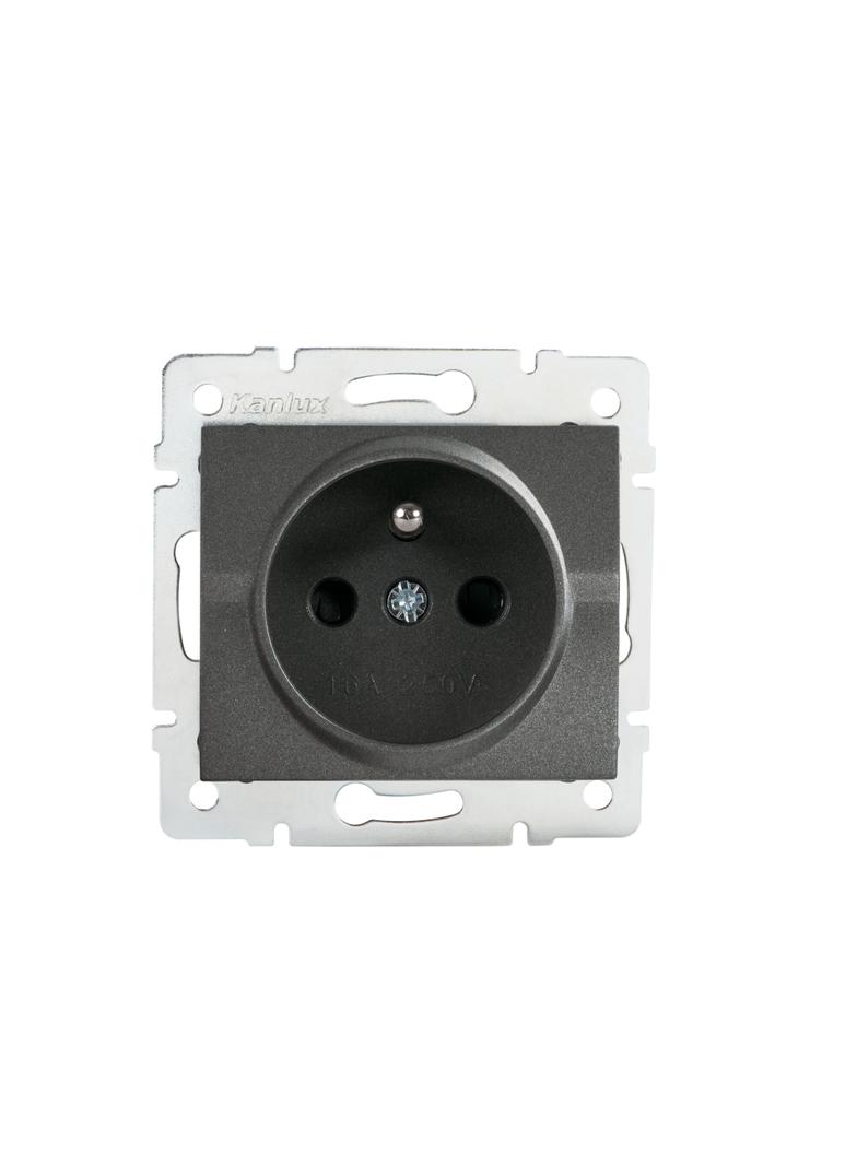 LOGI Gniazdo pojedyncze śrubowy Grafit 16A 250V 021251141 25268 KANLUX