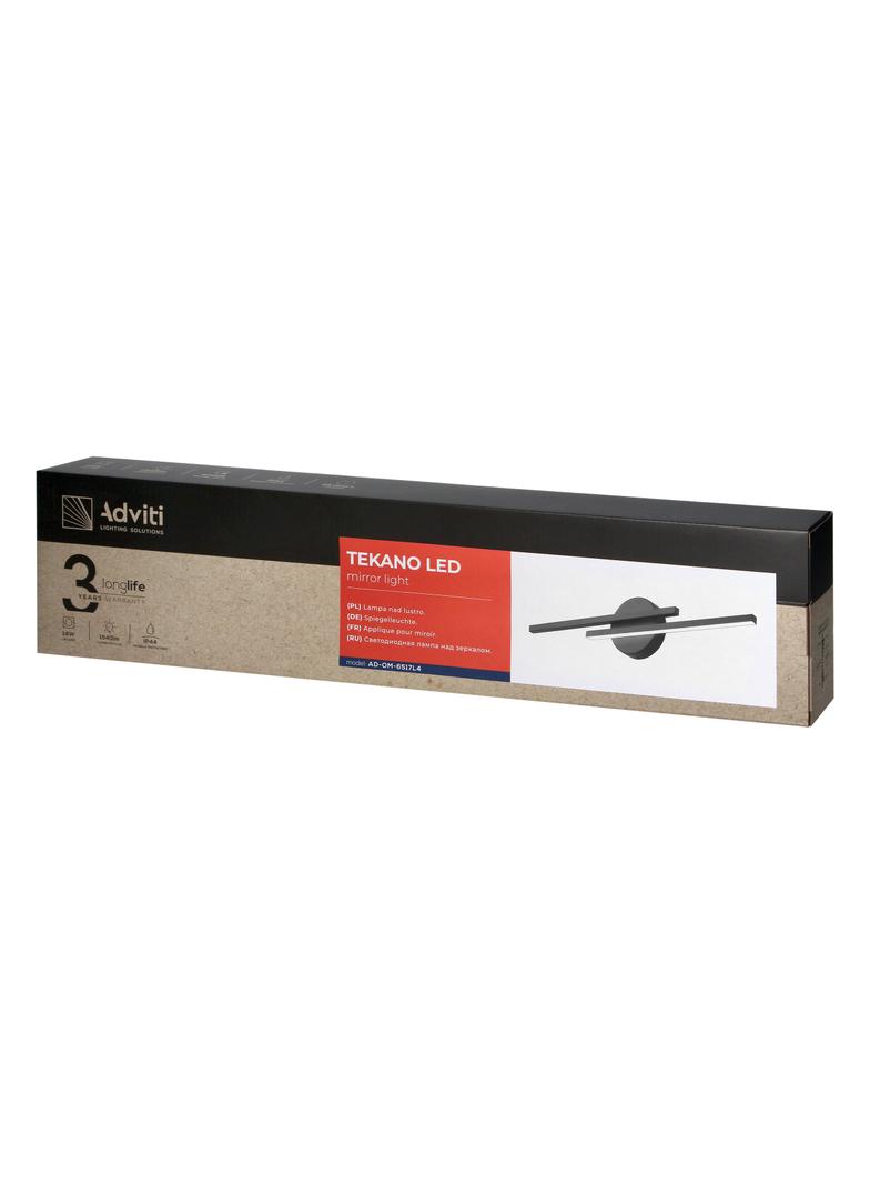 TEKANO LED 14W, lampa nad lustro, 1540lm, 4000K, IP44, dł. 55 cm, aluminium, czarna