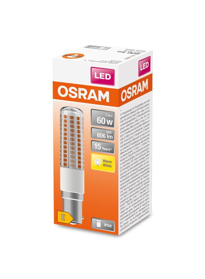 Lampa LED SPECIAL T SLIM CL 60 non-dim 7W 827 B15d