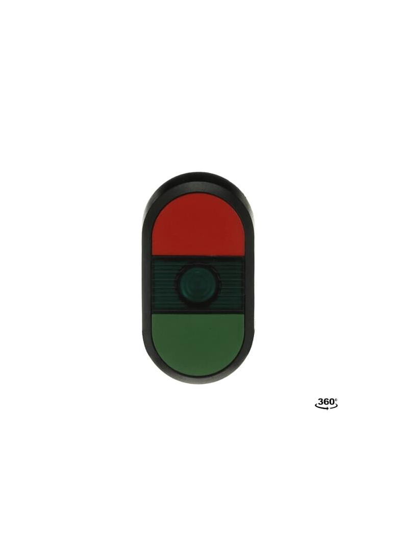 Przycisk podwójny bez tekstu zielone pole podświetlany MPD1-11G