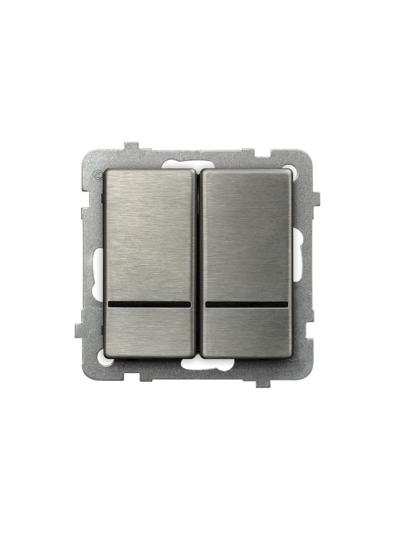 SONATA STAL INOX Łącznik podwójny świecznikowy z podświetleniem niebieskim kolor stal inox ŁP-2RMS/m/37 OSPEL