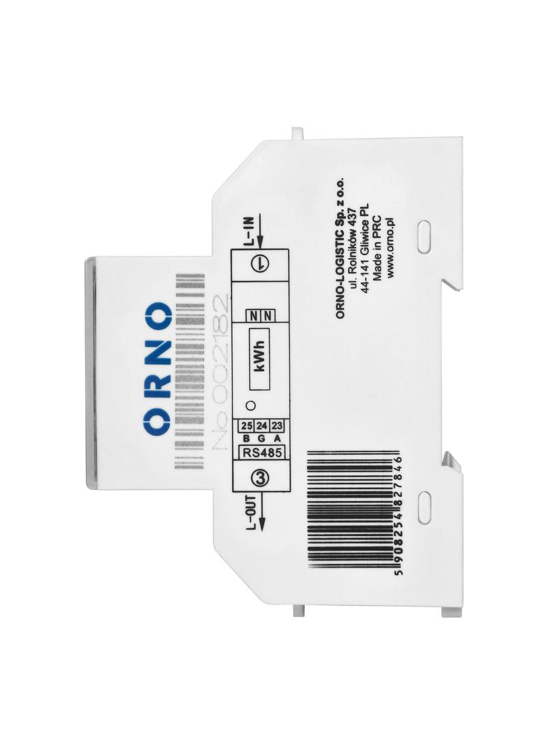 1-fazowy licznik energii elektrycznej, dwukierunkowy, 100A, port RS-485, MID, 1 moduł, DIN TH-35mm OR-WE-525 ORNO