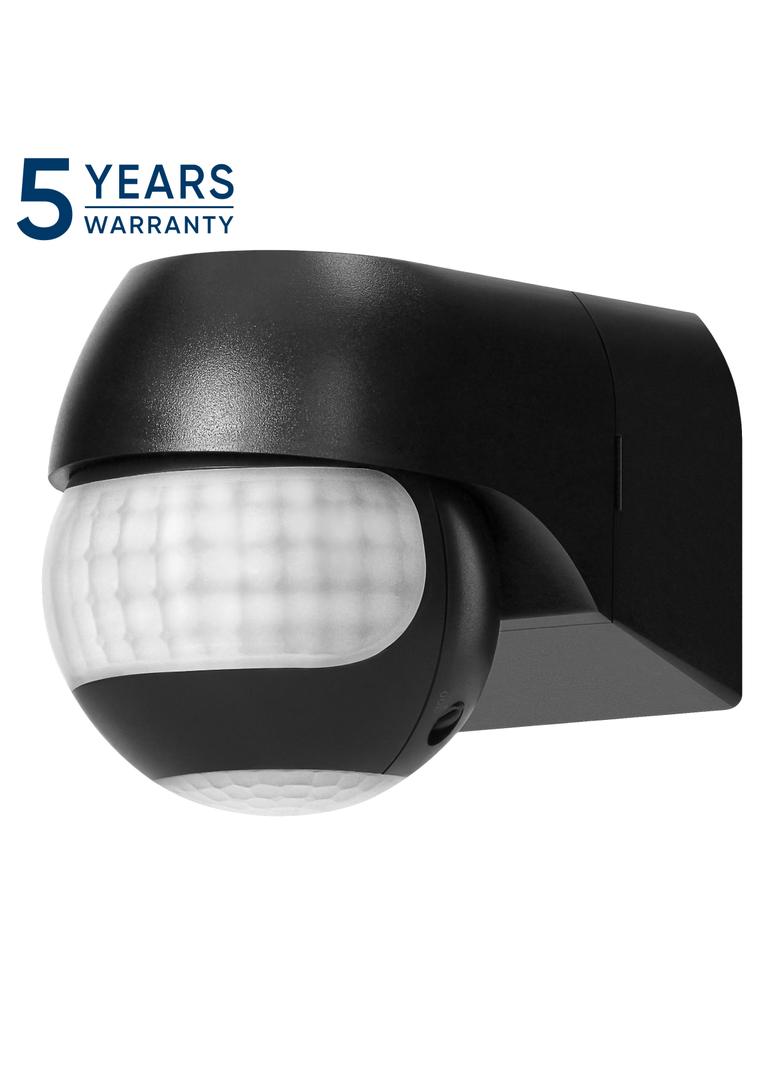 Czujnik ruchu 180° IP44, 800W, max 15m, mini, czarny