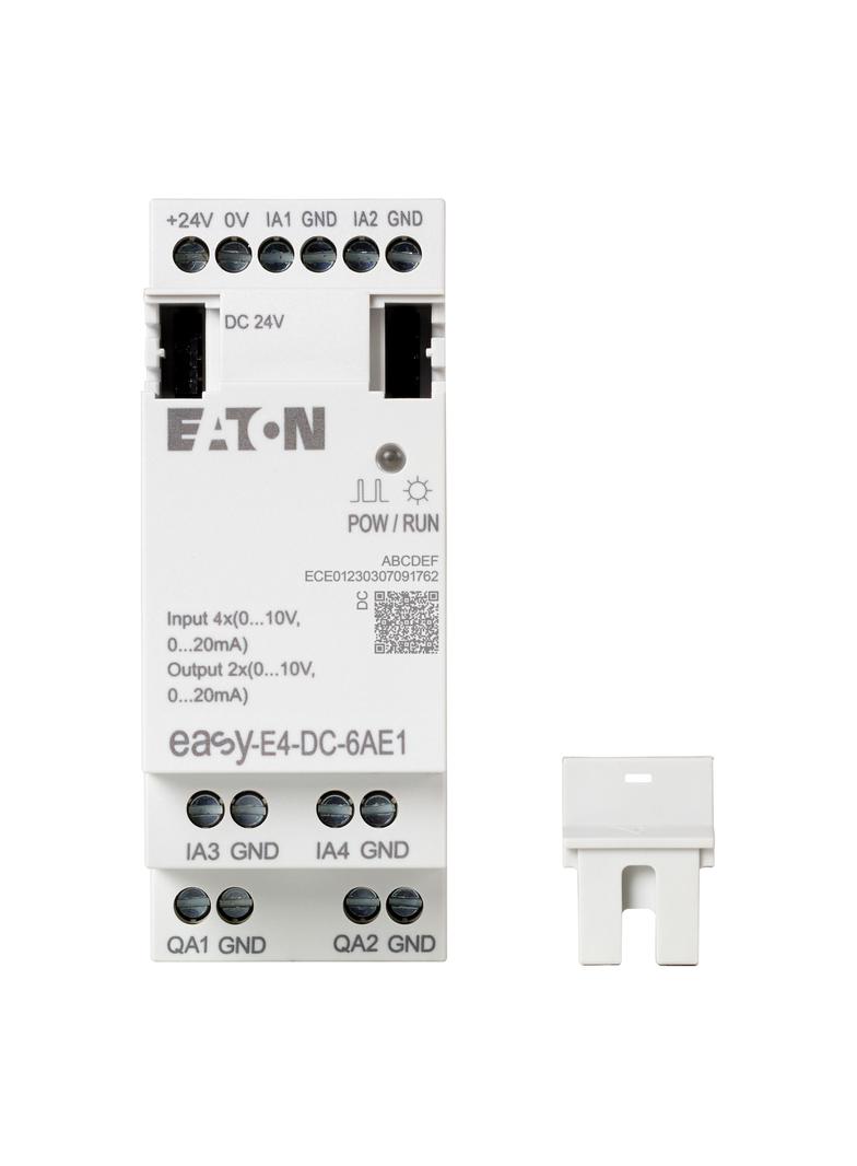EASY-E4-DC-6AE1 easyE4 rozszerzenie 24VDC 4AI 2AO (0/4..20mA/0..10VDC) 197223 EATON
