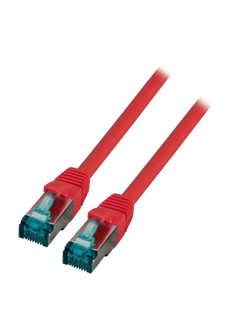 Patchcord RJ45 S/FTP kat. 6A LSZH czerwony 7,5m MK6001.7,5R