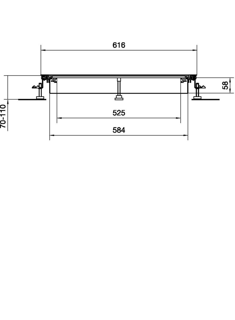 tehalit.BK Kanał współpoziomy wanna stalowa BKW 600x(70-110)mm stal BKW600070 HAGER
