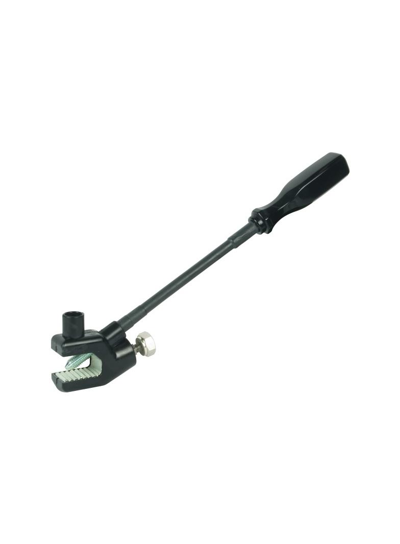 Zacisk uziemiający z uchwytem z elastycznym prętem