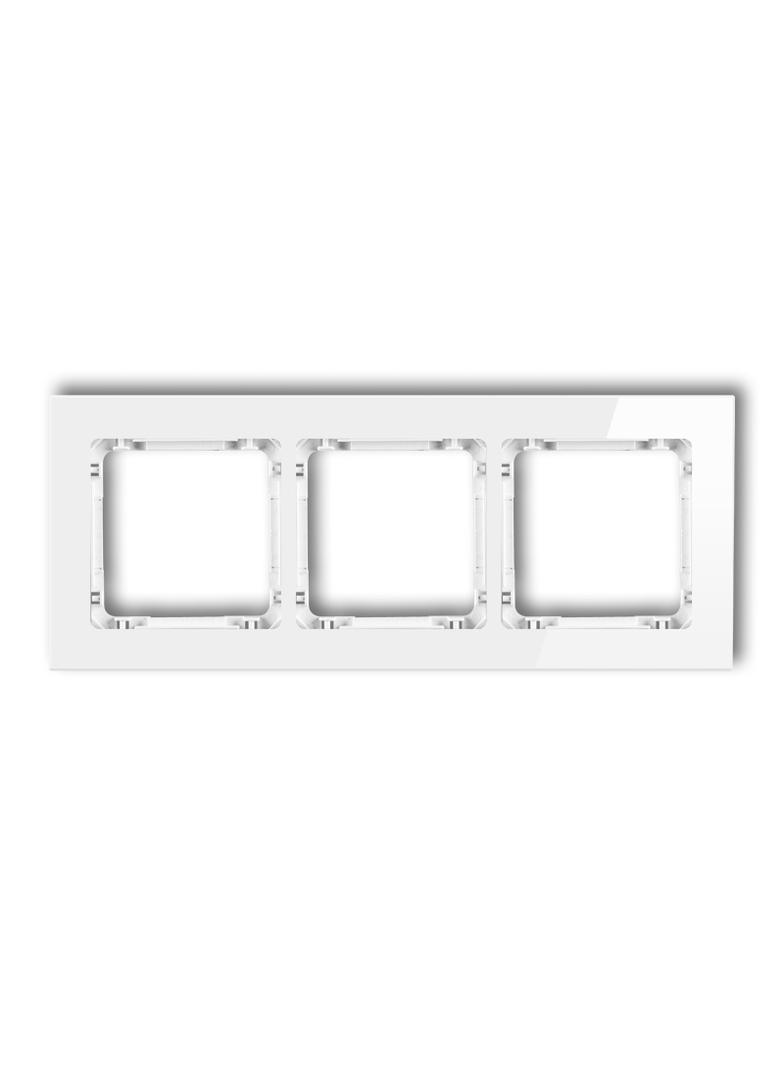 DECO Ramka uniwersarlna potrójna - szkło (ramka: biała; spód: biały) biały