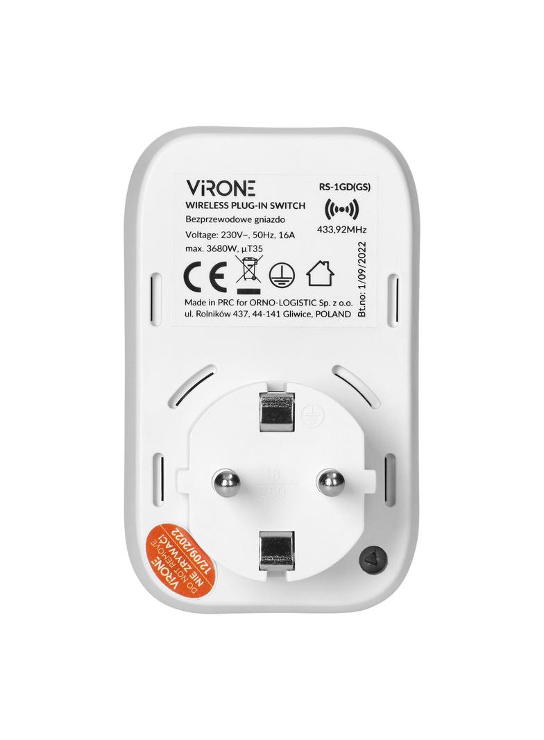 Zestaw gniazd bezprzewodowych sterowanych pilotem z funkcją timera 3+1 Schuko RS-1(GS) ORNO