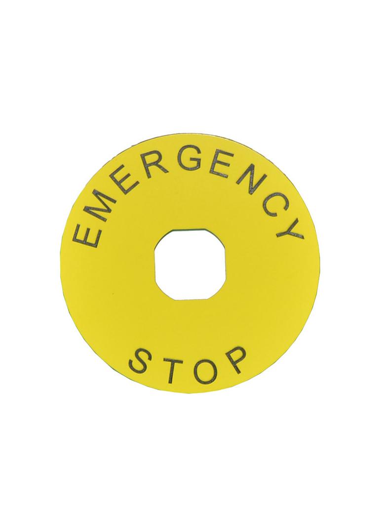 Tabliczka informacyjna - Emergency stop 90  mm