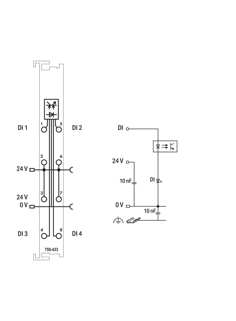 moduł 4DI 24V DC 0,2ms podłączanie 2-przewodowe