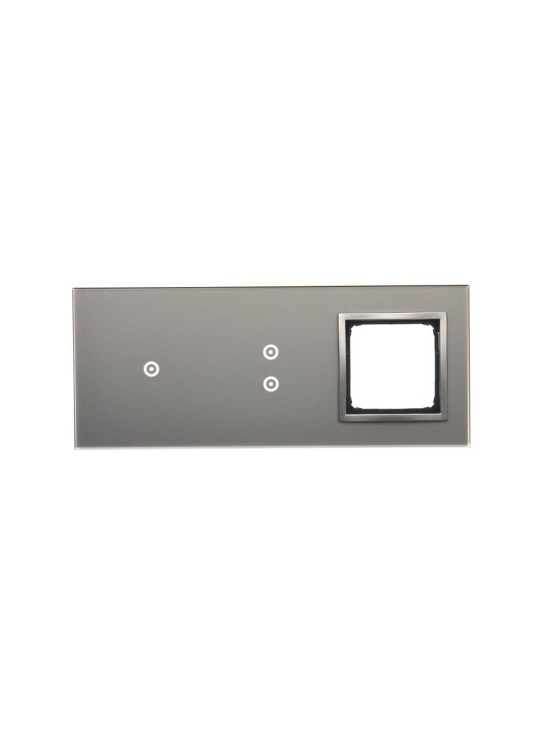 Simon 54 Touch Panel dotykowy S54 Touch 3 moduły 1 pole dotykowe + 2 pola dotykowe pionowe + 1 otwór na osprzęt S54 srebrna mgła DSTR3130/71 KONTAKT