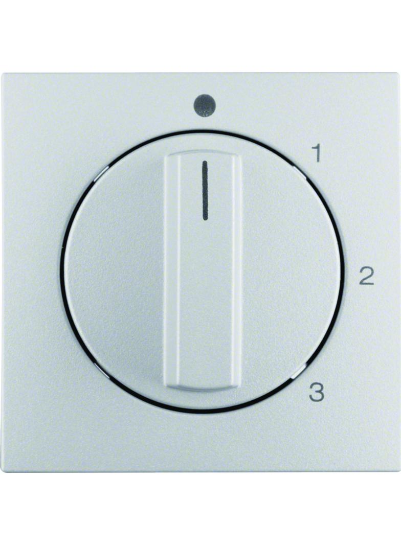 B.Kwadrat/B.7 Płytka czołowa z pokrętłem do łącznika 3-poz z pozycją  0  alu mat