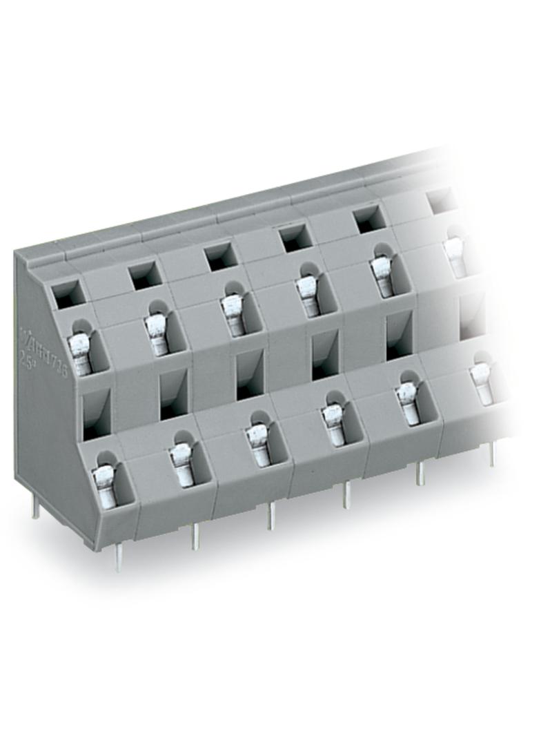 2-piętrowa listwa do pł. drukowanych 6-bieg. szara raster 10 mm