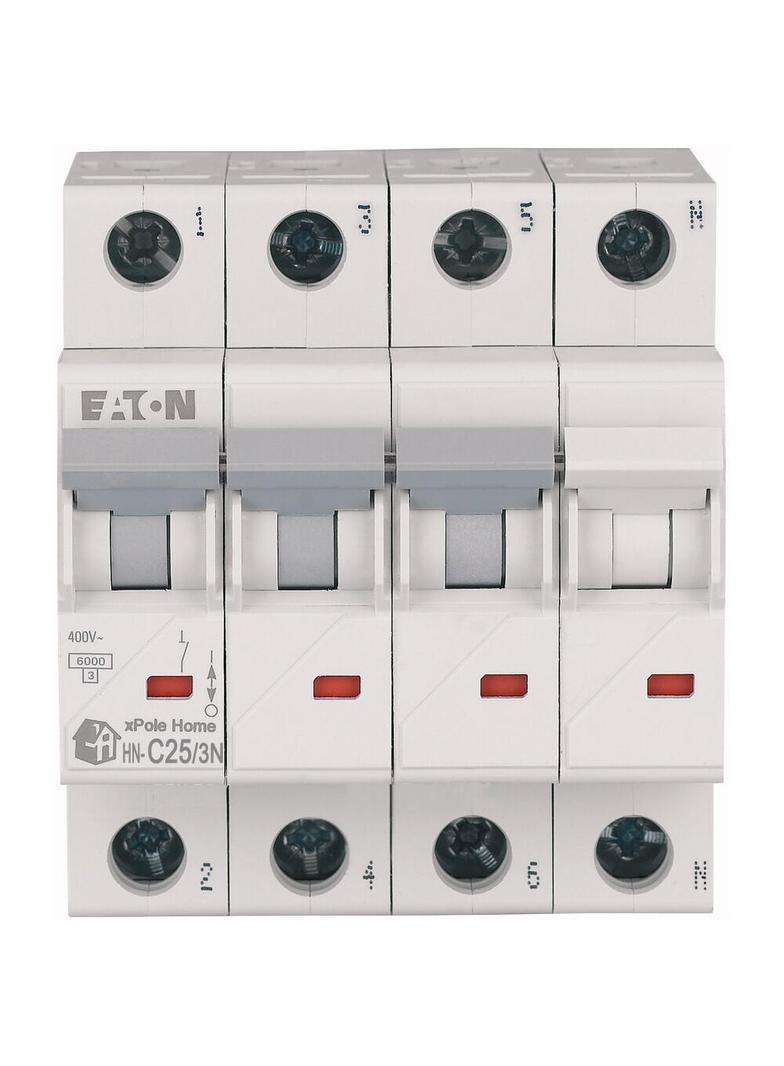 HN-C25/3N Wyłącznik nadprądowy 6kA C25A 3P+N 194913 EATON