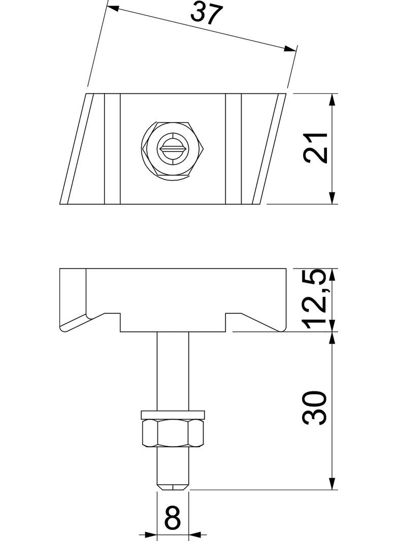 MS50HB M8x30 ZL Śruba z łbem hakowym